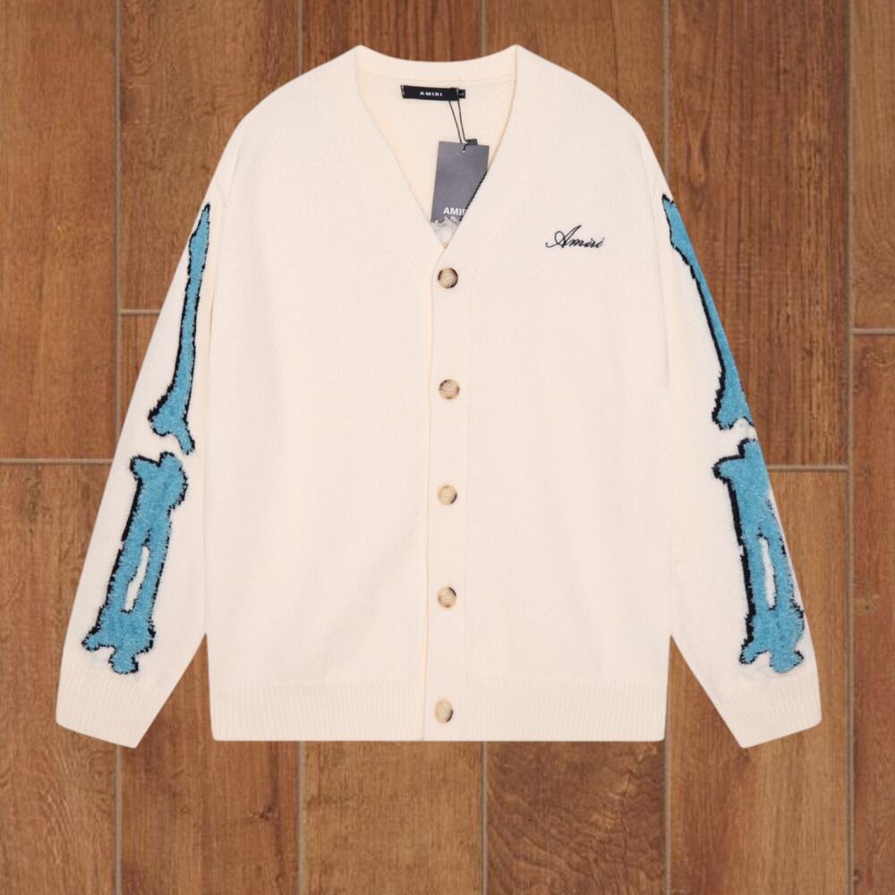 AMIRI Button Sweater White